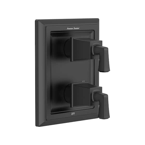 American Standard Town Square 2-Handle Wall Mount Diverter Valve Trim Kit in Matte Black (Valve Not Included)