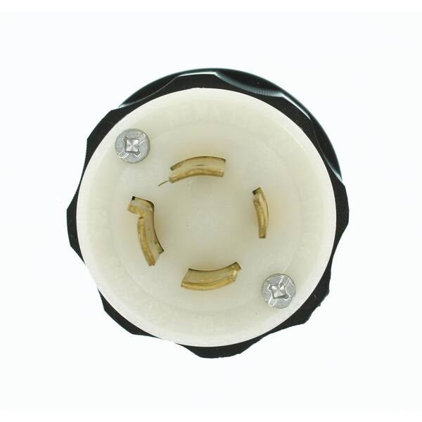 Leviton Amp 1 8 Volt 3 Phase Locking Non Grounding Plug Black White 2441 The Home Depot