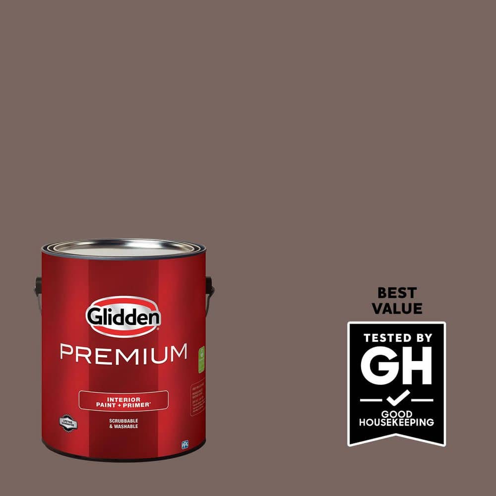 Glidden Premium 1 gal. PPG1017-6 Bold Brandy Flat Interior Latex Paint ...