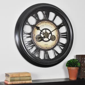 24 in. Round Gear Works Wall Clock