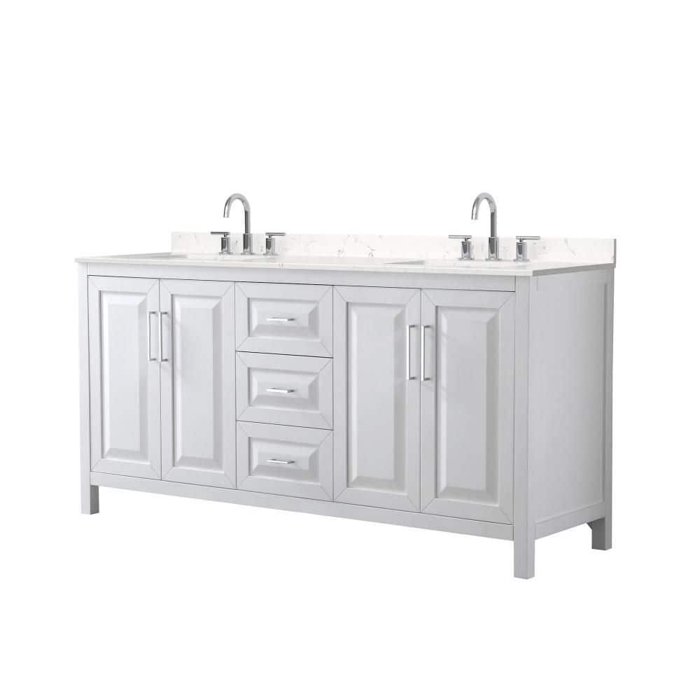 Daria 72 in. Double Freestanding White Bath Vanity with Top price history on PriceWatchPro