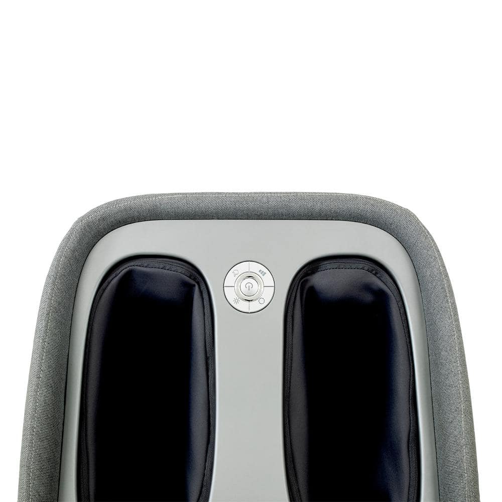 Gray Fabric Foot Calf Lumbar Ottoman Massager with Heated Therapy
