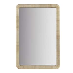Anky 39 in. W x 26 in. H Natural Rattan Framed Rectangle Decorative Accent Wall Mirror