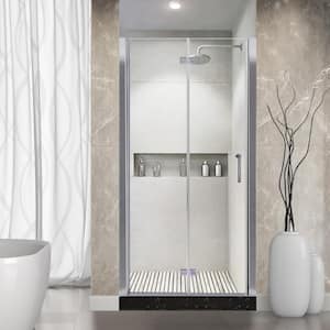 34-35.5 in. W x 72 in. H Frameless Bifold Shower Doors with 1/4 in. Thick Clear Tempered Glass in a Chorme Finish
