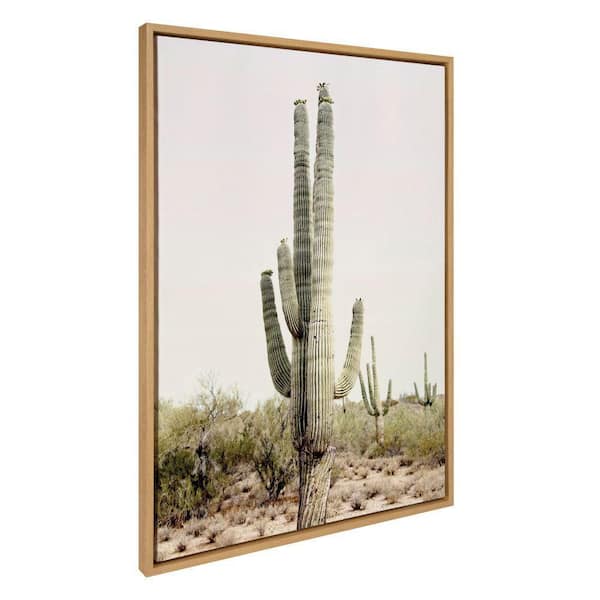 Sylvie "Sunrise Cactus" by Amy Peterson Art Studio Natural Framed Art Print 28 in. x 38 in.