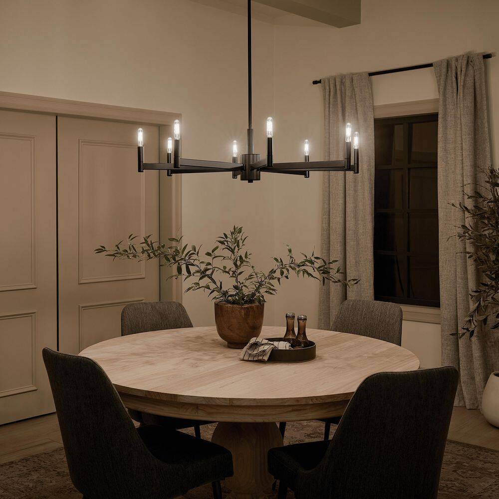 Modern 35.5" Black 8-Light Ambient Chandelier