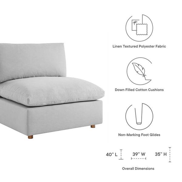 Modway Commix 118 in. W Down Filled Overstuffed 3 Piece Sectional