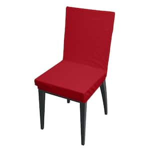 41.73 in. x 15.75 in. Pixel Burgundy Stretch Dining Chair Slip Cover