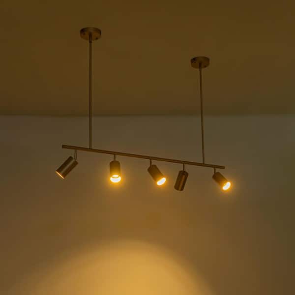 RRTYO Vortex 4 ft. 5-Light Gold Fixed Track Lighting Kit