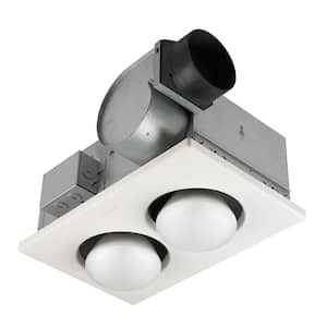 70 CFM Ceiling Bathroom Exhaust Fan with Infrared Heater and Light, (2) 250 Watt Bulbs