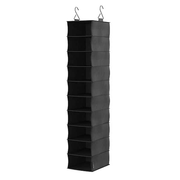 ClosetMaid 54.84 in. H 10-Pair Charcoal Black Fabric Hanging Shoe Organizer
