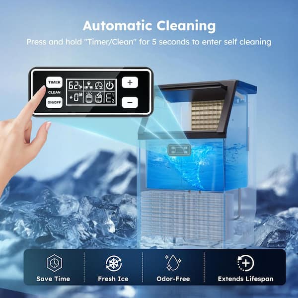 SIMZLIFE 17.6 in. 150 lb./24H Full Size Cubes Freestanding Ice