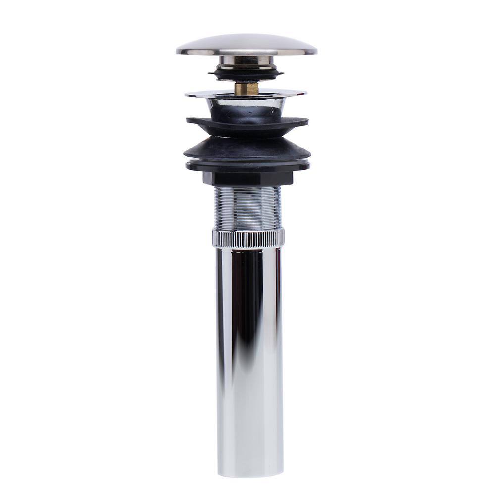 Brushed Nickel Mushroom Pop-Up Drain Assembly for Bathroom Sink
