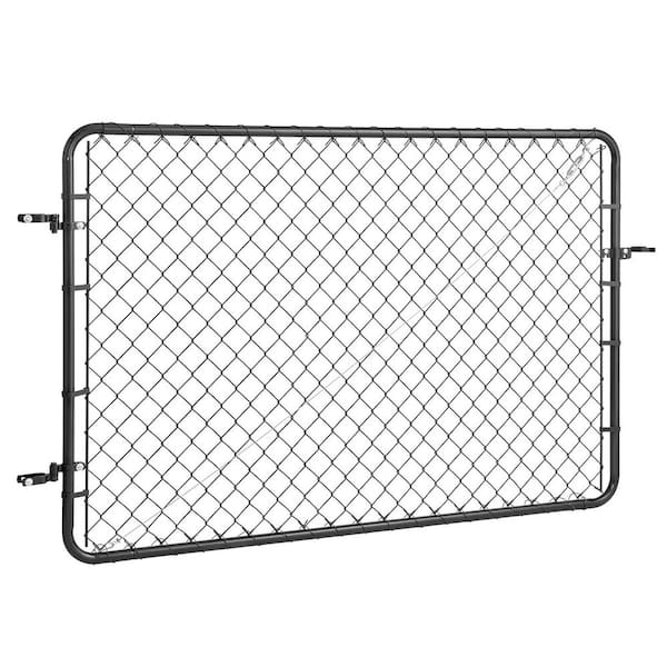 Chain Link Fence Gate 72 x 48 in. Adjustable Metal Chain Link Fence Panel Fit 2.2-6 ft. (W) x 6 ft. (H) Gate