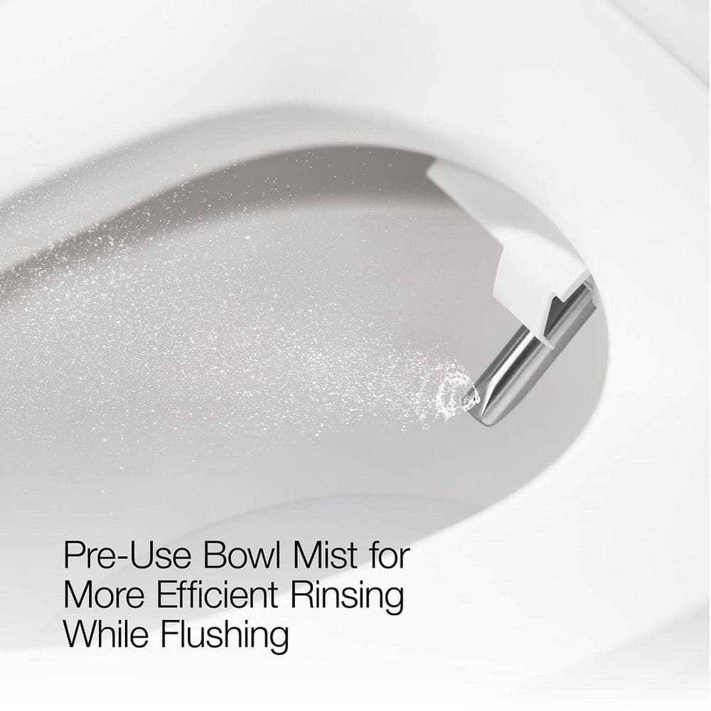 White Elongated One-Piece Smart Toilet with Dual Flush