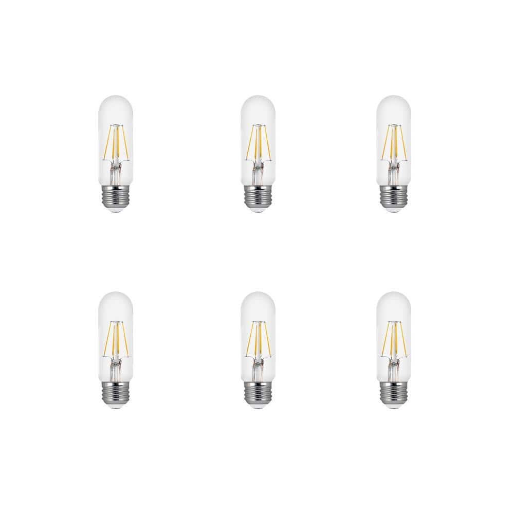 40-Watt Equivalent T10 Dimmable Filament CEC Title 20 Compliant LED 90+ CRI Clear Glass Light Bulb, Soft White (6-Pack) price history on PriceWatchPro