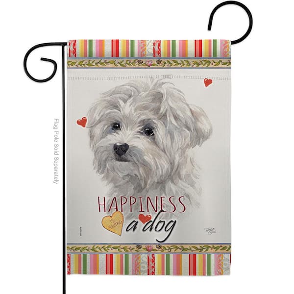 Breeze Decor 13 in. x 18.5 in. Maltese Happiness Dog Garden Flag  Double-Sided Readable Both Sides Animals Decorative HDG110194-BO - The Home  Depot