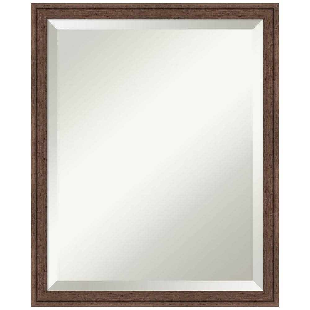 Florence Medium Brown 17.75 in. W x 21.75 in. H Beveled Casual Rectangle Framed Wall Mirror in Brown price history on PriceWatchPro