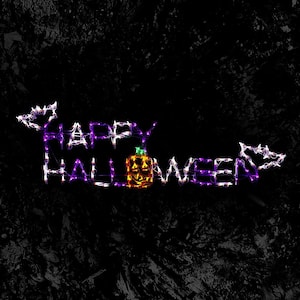 Holidynamics 57" LED Happy Halloween Sign Halloween Yard Decoration