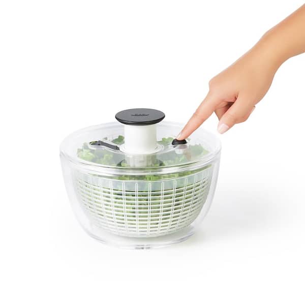 OXO Non Slip Steel Salad Spinner Bowl w/ Soft Push Pump Knob & Clear  Locking Lid, 1 Piece - Ralphs