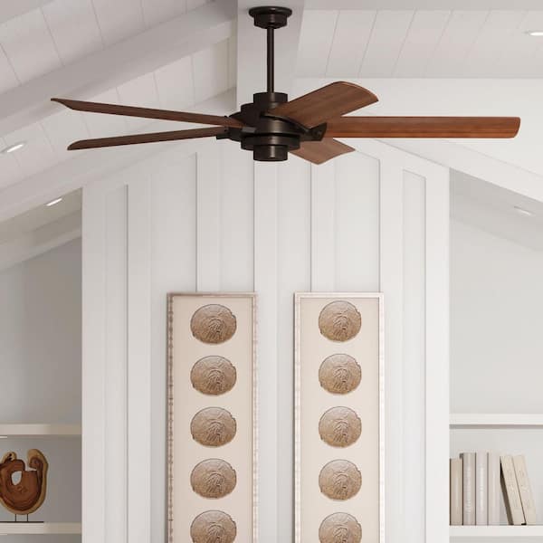 Ellwood 68 in. Indoor Antique Bronze Coastal Ceiling Fan with Remote Included for Great Room and Living Room