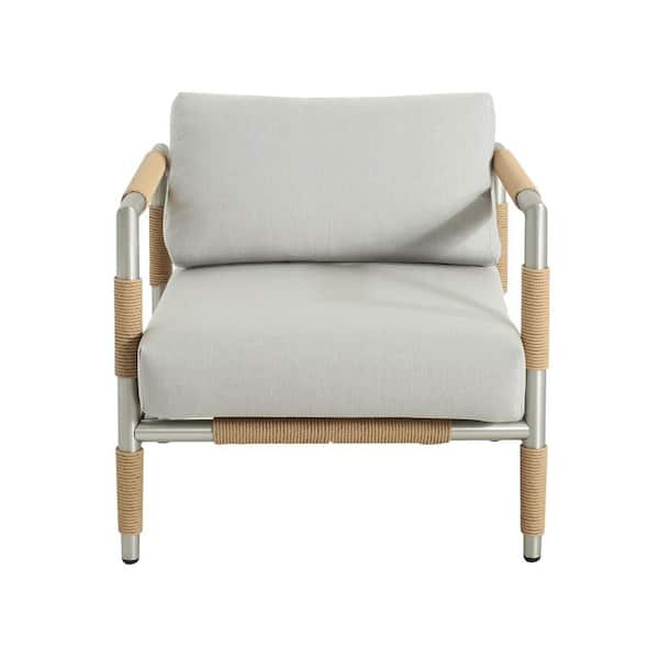 Anky Gray Aluminum Outdoor Lounge Chair with Gray Cushion
