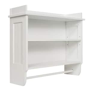 Contemporary Country 23.5 in. W Wall Shelf Towel Bar in White