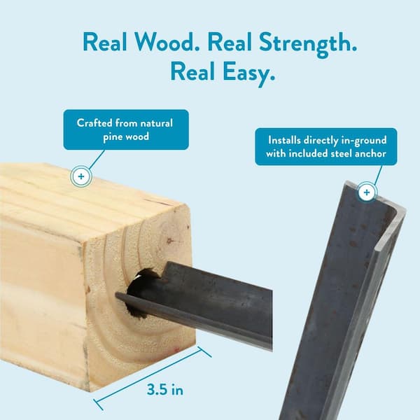 In-ground Post Anchor Kit, Wood and Steel