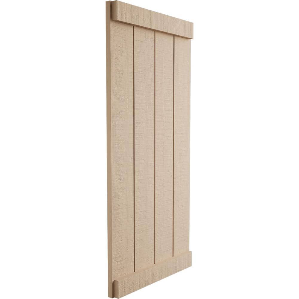 72" Tan Faux Wood Board and Batten Shutters