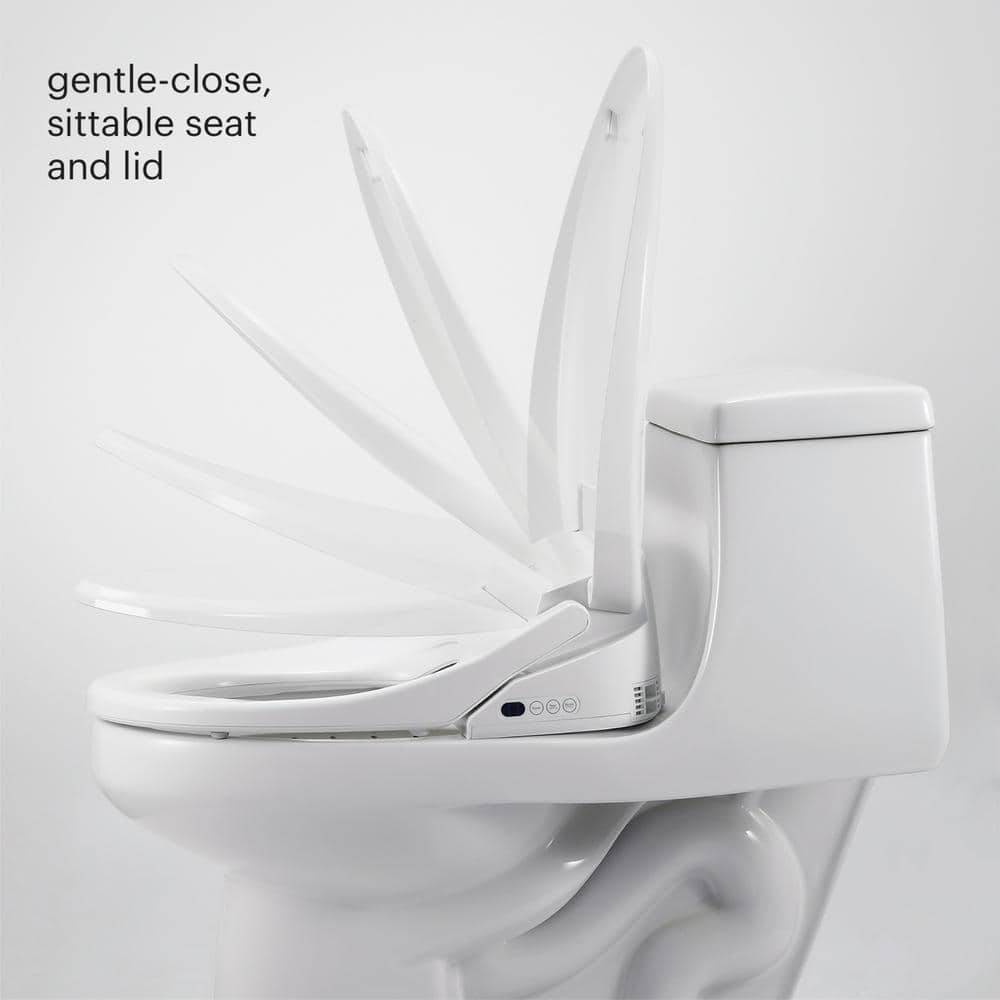 Brondell White Round Luxury Bidet Toilet Seat with Remote
