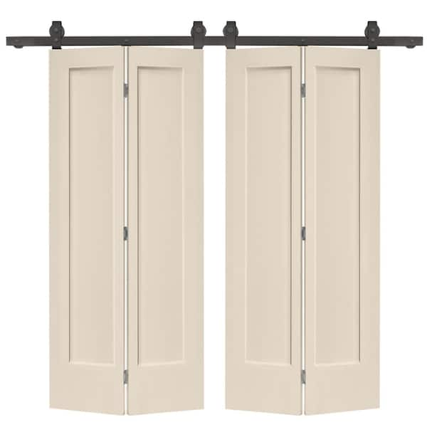 CALHOME 72 In. X 80 In. Hollow Core 1-Panel Beige MDF Composite Double ...