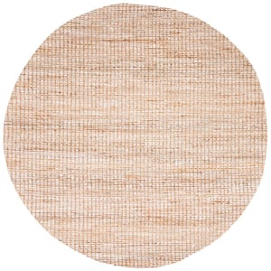 Marbella Natural/Ivory 6 ft. x 6 ft. Round Solid Area Rug