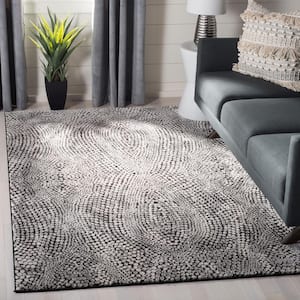 Lurex Black/Light Gray 8 ft. x 10 ft. Abstract Area Rug