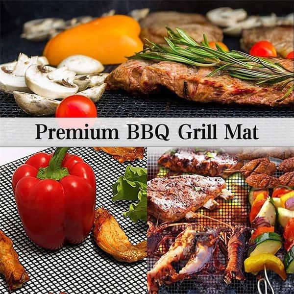 Dyiom BBQ Grill Mesh Mat, Set of 5- Non Stick, Reusable, Heavy Duty, Easy  To Clean, Suitable, 15.75x13 inches, Black B0B25RWK7S - The Home Depot