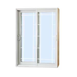 60 in. x 80 in. Double Sliding Patio Door with Prairie Style Internal Grill