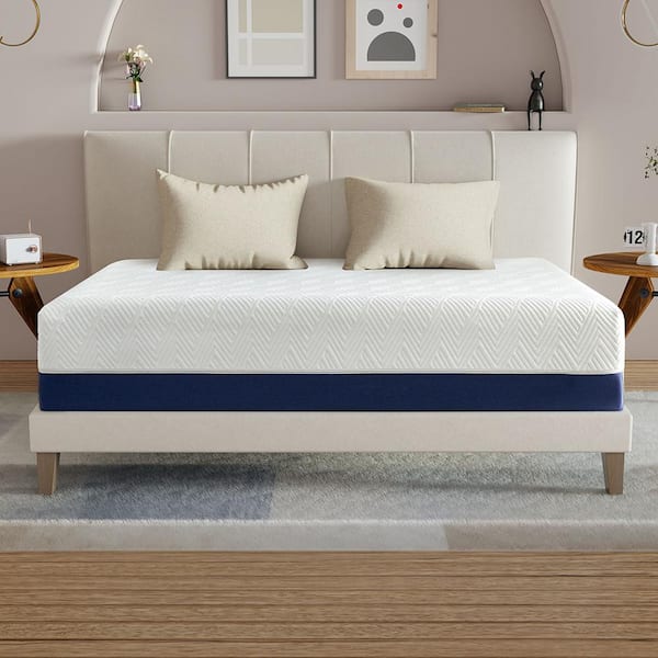Twolike 12 in. King Memory Gel Foam Mattress Medium Edge Support Pressure Relief for a Good Night's Sleep Boxed Set