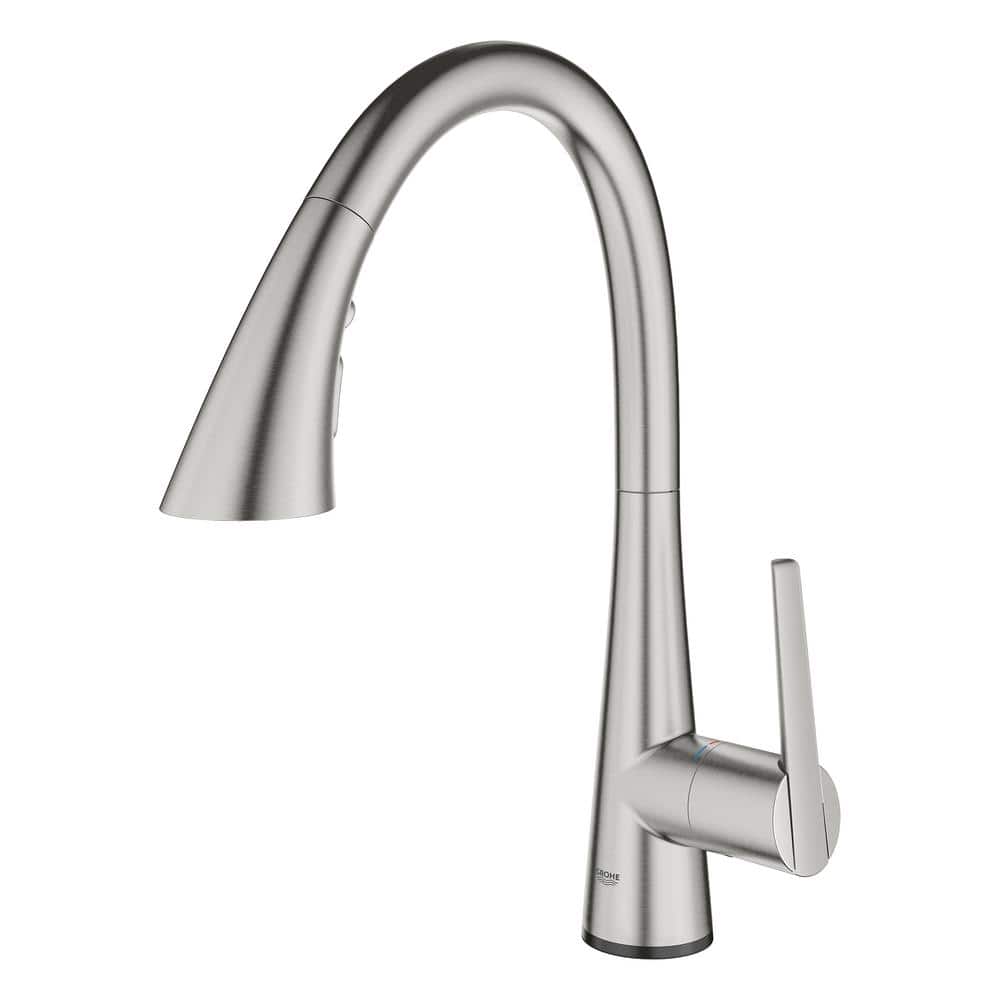 16" Stainless Steel Pull-Down Spray Kitchen Faucet