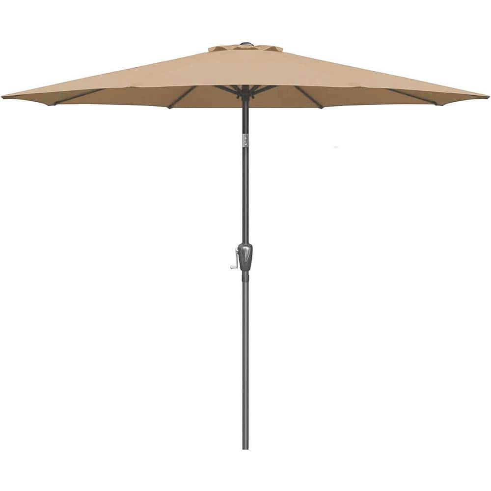9ft.Steel Patio Umbrella, Outdoor Market Umbrella with Push Button Tilt, Cr