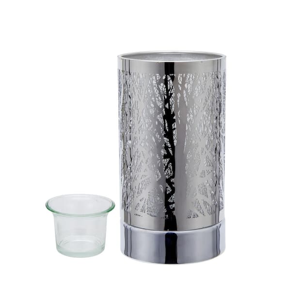 Peterson Artwares Silver Forest Touch Lamp, Essential Oil Diffuser and Wax Warmer