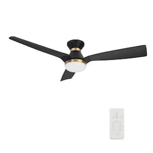 Striver II 52 in. Integrated LED Indoor Black Smart Ceiling Fan with Light and Remote, Works with Alexa and Google Home