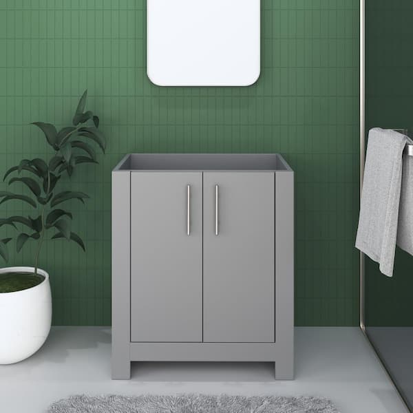 VOLPA USA AMERICAN CRAFTED VANITIES Austin 30 in W x 20 in. D x 35 in. H Bath Vanity Cabinet without Top in Gray