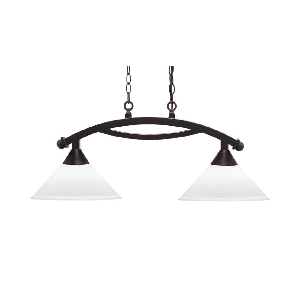 Bridgewater 2 Light Dark Granite Linear Chandelier, Any room with 12 in. Wh