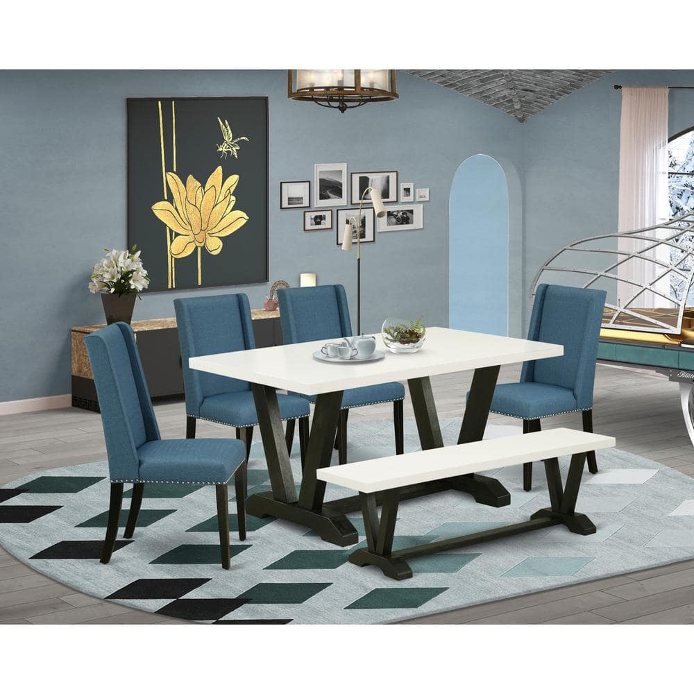 6-Piece Rectangle Natural Oak Finish Solid Wood Top Dining Table with 1-Bench, 4-Chairs with Lattice Back price history on PriceWatchPro