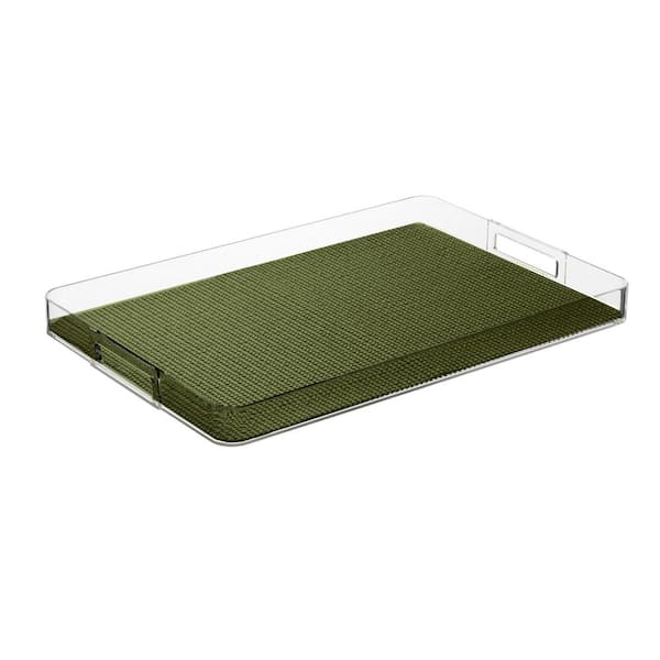 Kraftware Fishnet Kale Green 19 in.W x 1.5 in.H x 13 in.D Rectangular Acrylic Serving Tray