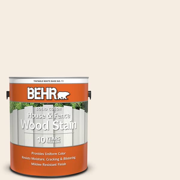 BEHR 1 gal. #OR-W10 White Flour Solid Color House and Fence Exterior Wood Stain