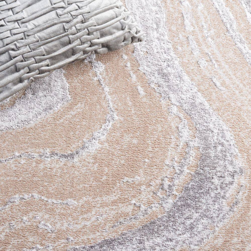 Amelia 8' x 10' Gray Beige Hand-knotted Synthetic Area Rug