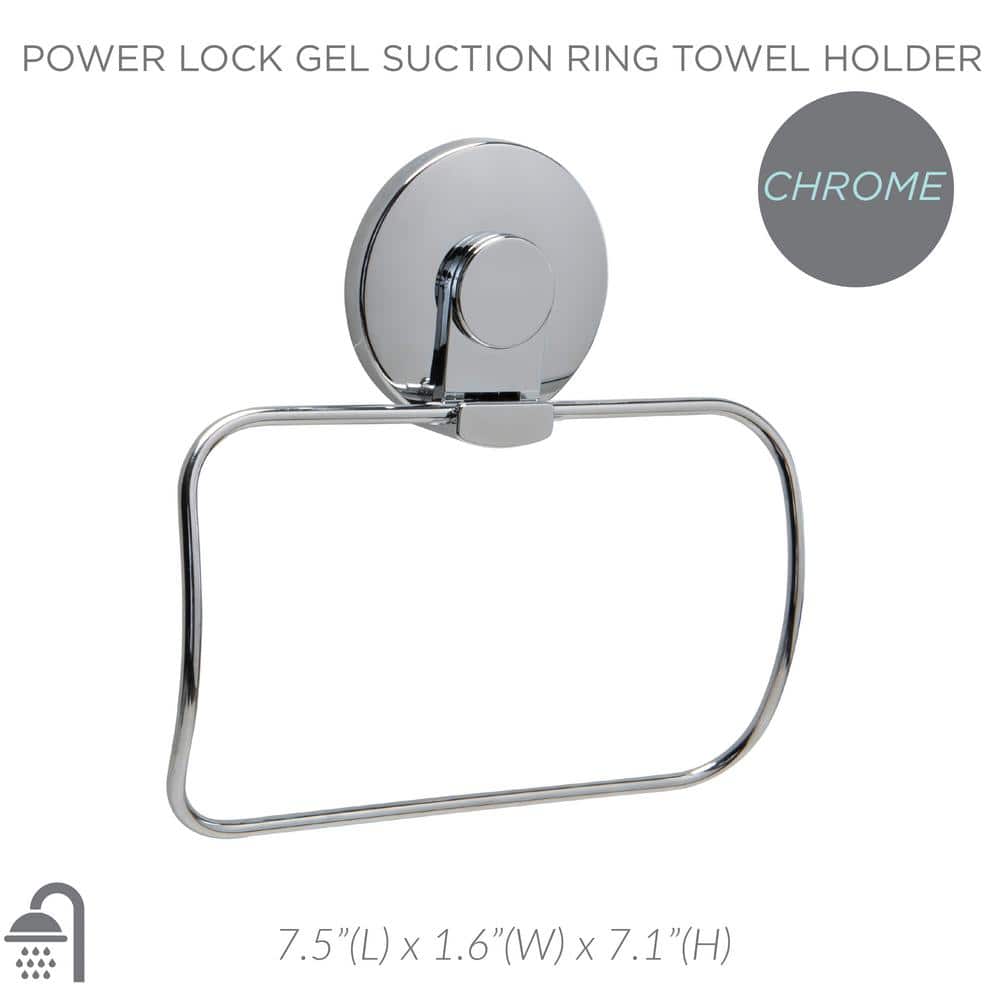 Chrome Gel Suction Wall Mounted Towel Holder