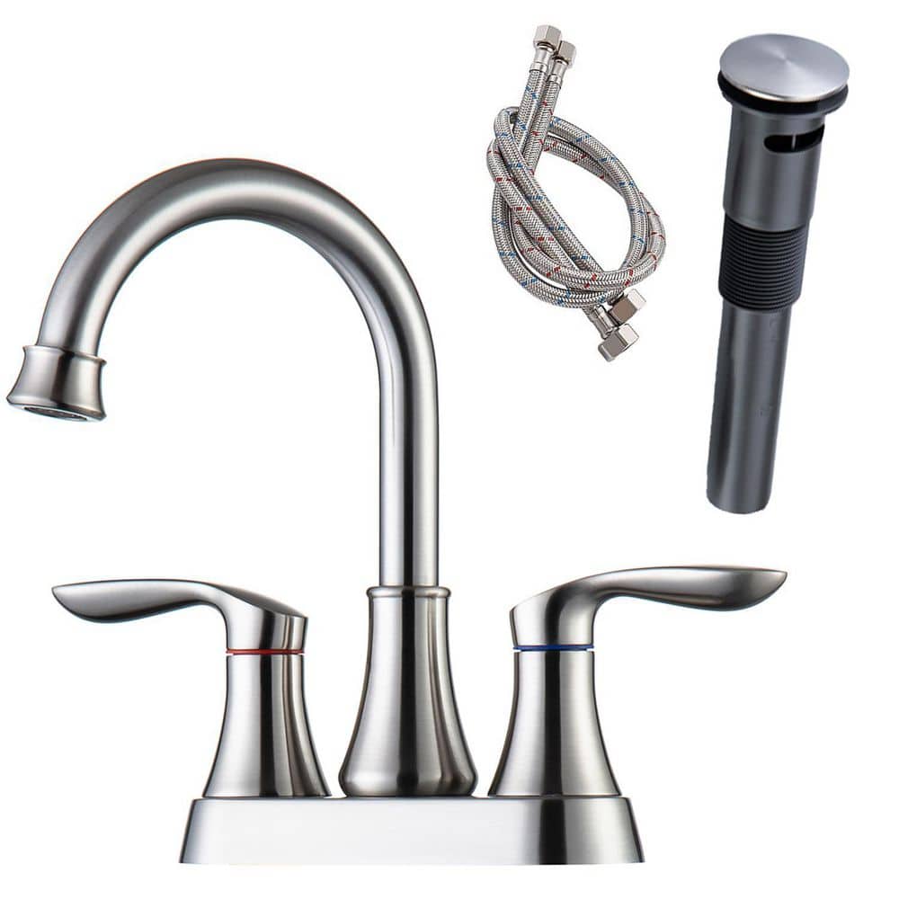 GIVING TREE 4 in. Centerset 2-Handle Bathroom Faucet with Metal