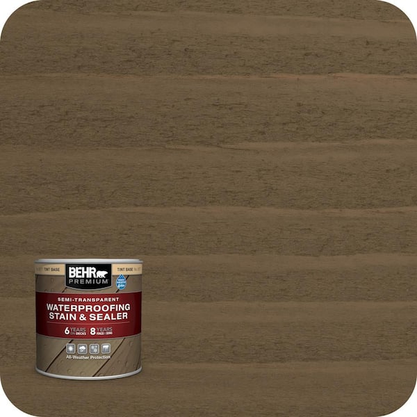 BEHR PREMIUM 8 oz. #ST-137 Drift Gray Semi-Transparent Waterproofing Exterior Wood Stain and Sealer Sample