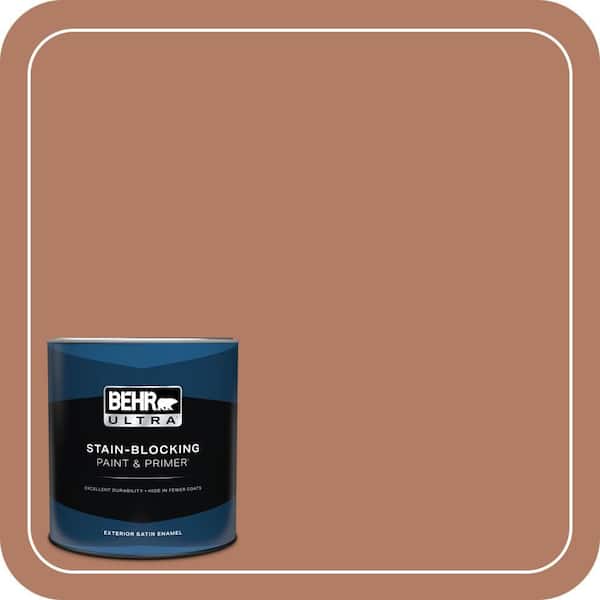 BEHR ULTRA 1 qt. #PMD-84 Pecan Satin Enamel Exterior Paint & Primer